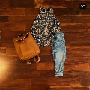 Flowy/Loose Old Navy Halter with Floral Print